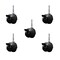 Service Caster 2'' Black Metal Hood Twin Caster with Brake Nylon Wheels Grip Neck Stem, 5PK SCC-GN02S50D-NYS-FB-B-5 - alternate 1